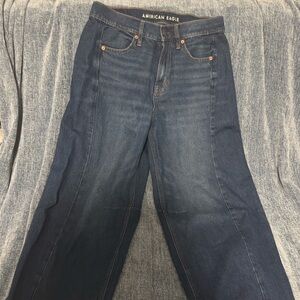 American Eagle Outfitters Dark Blue Wide-Leg Jeans